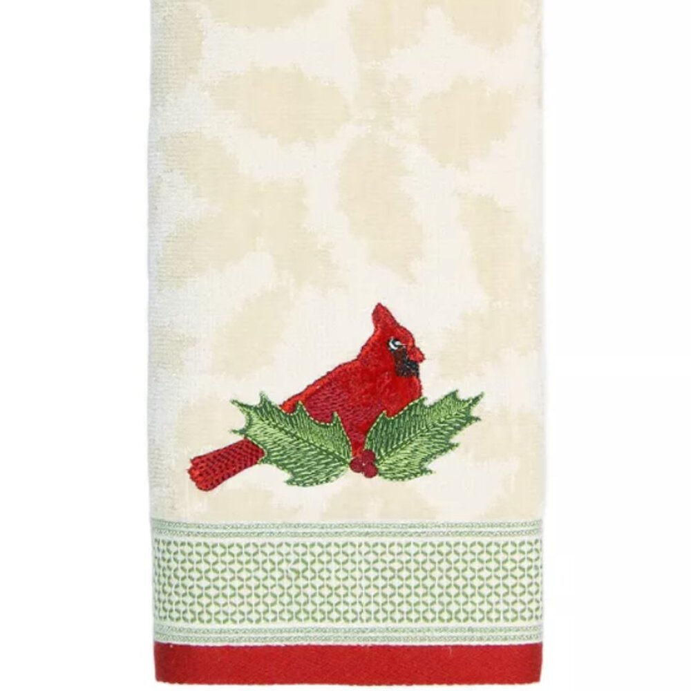 St. Nicholas Square Cardinal Hand Towel 16x25 Christmas Holiday Cotton Bath